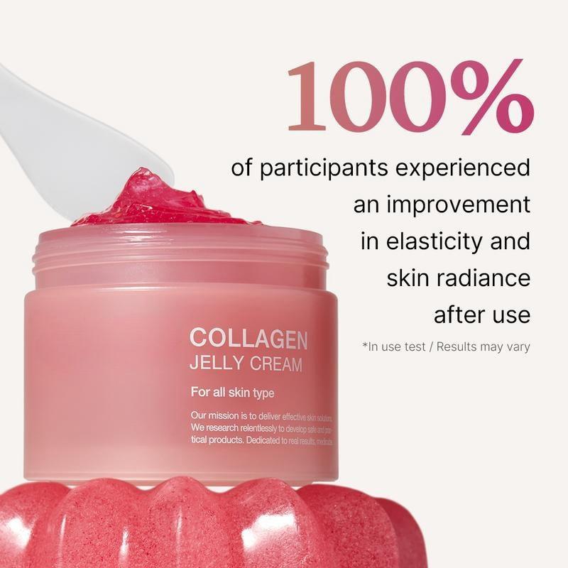 Collagen Jelly Cream with Niacinamide, a gel moisturizer that doubles as a brightening mask, promoting hydration, elasticity, and an even skin tone.