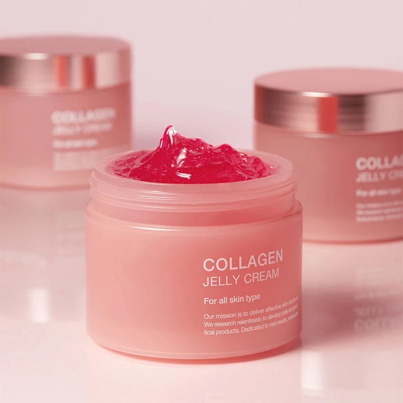 Collagen Jelly Cream with Niacinamide, a gel moisturizer that doubles as a brightening mask, promoting hydration, elasticity, and an even skin tone.