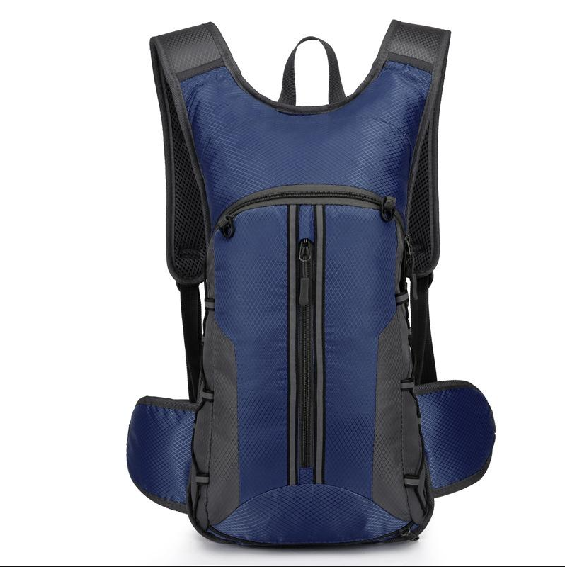 Lightweight hydration backpack with a water bladder, designed for outdoor activities like hiking, cycling, and running, ensuring convenient hydration on the go.