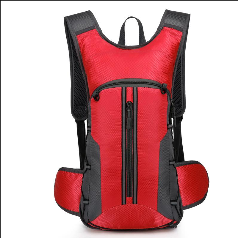 Lightweight hydration backpack with a water bladder, designed for outdoor activities like hiking, cycling, and running, ensuring convenient hydration on the go.