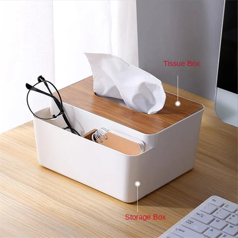 Multifunctional tissue storage box that doubles as a napkin holder and stationery organizer, ideal for keeping your space tidy and stylish.