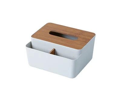 Multifunctional tissue storage box that doubles as a napkin holder and stationery organizer, ideal for keeping your space tidy and stylish.