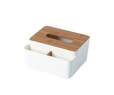 Multifunctional tissue storage box that doubles as a napkin holder and stationery organizer, ideal for keeping your space tidy and stylish.