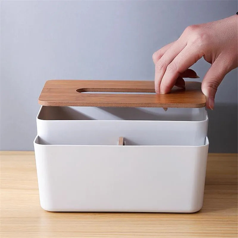 Multifunctional tissue storage box that doubles as a napkin holder and stationery organizer, ideal for keeping your space tidy and stylish.